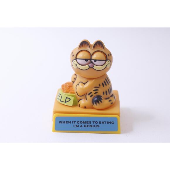 Garfield the Cat, Push Down Figure, Closes Eyes When Pushed Down, 1981, - Picture 1 of 3